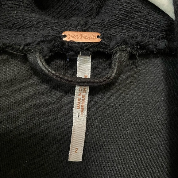 free people Drape Front Coated Moto Jean Jacket in Black Combo - 2 - Picture 2 of 13